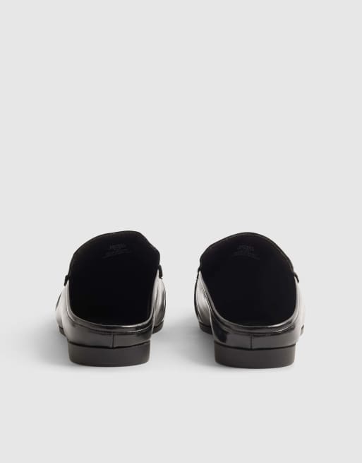 River Island Backless ruched loafer in black, 2 of 4