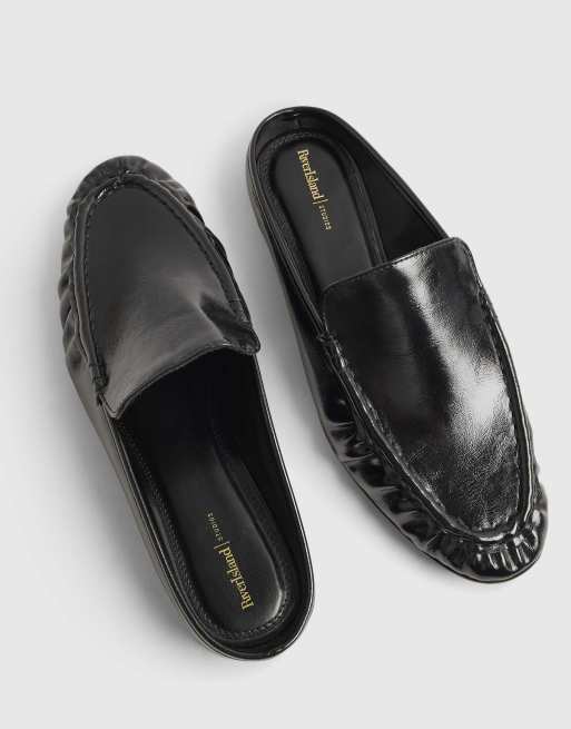 River Island Backless ruched loafer in black, 4 of 4