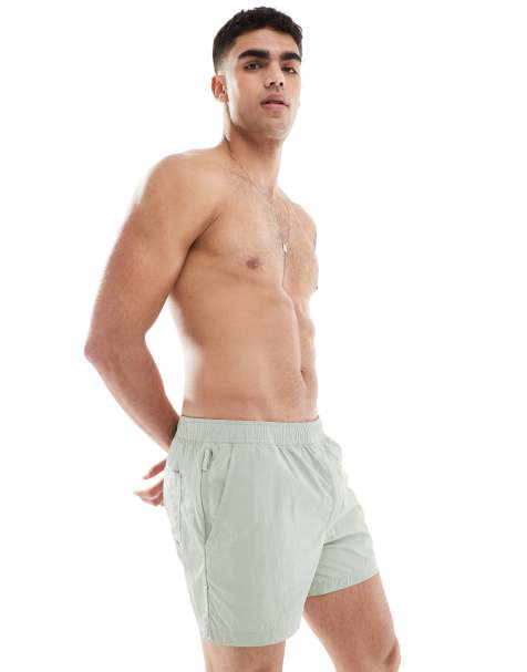 River Island – Badehose in hellem Khaki - view 1