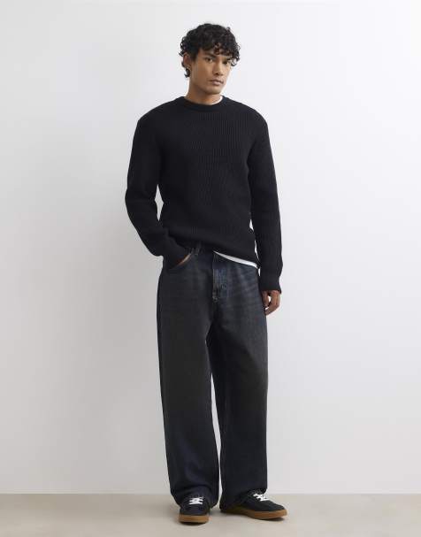 River Island Baggy fit dark wash jeans in denim - dark - view 1