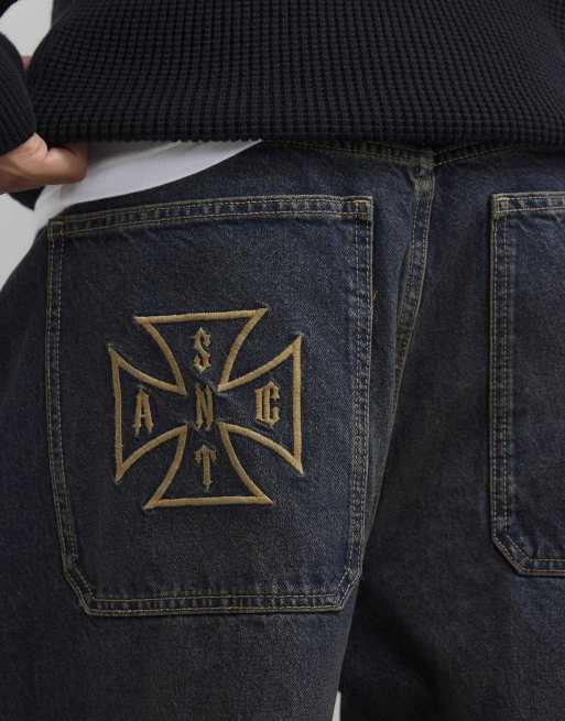 River Island Baggy fit dark wash jeans in denim - dark, 2 of 4