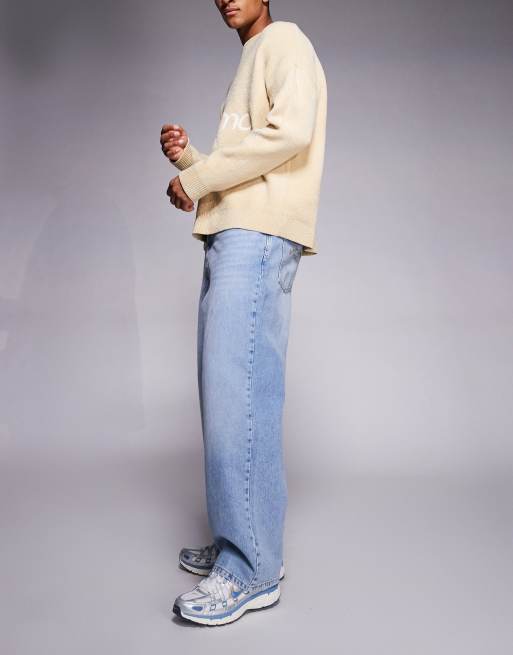 River Island baggy jeans in mid blue, 2 of 5