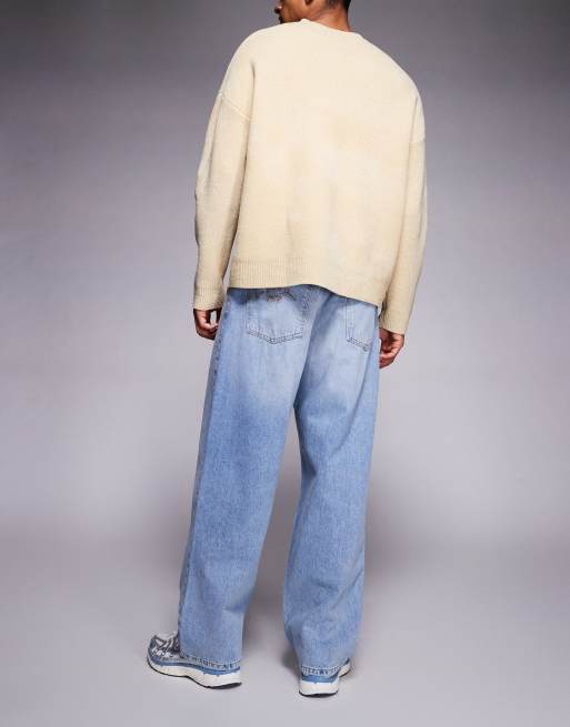 River Island baggy jeans in mid blue, 3 of 5