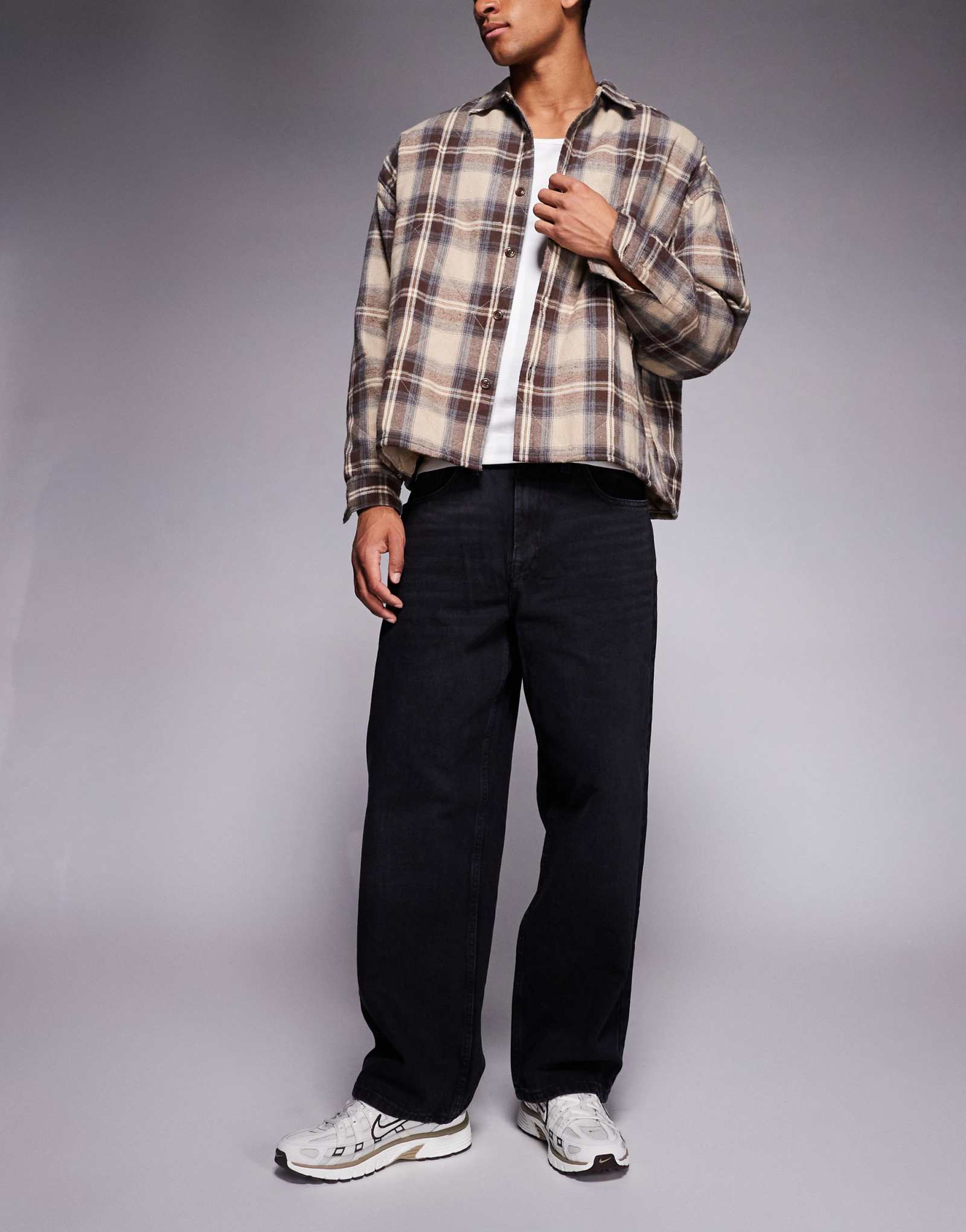 Мешковатые застиранные джинсы River Island черного цвета