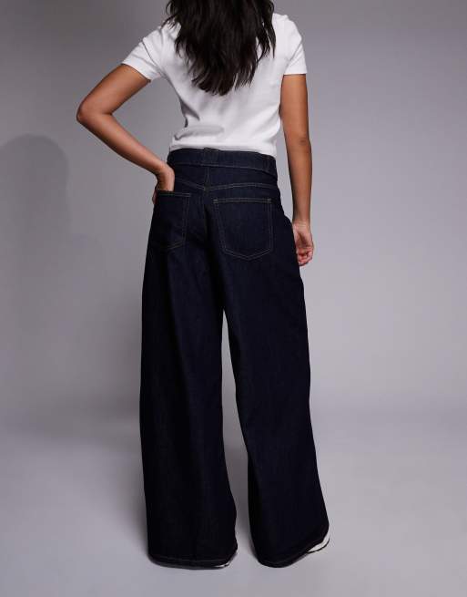 River Island baggy wide leg jean in dark denim, 2 of 5