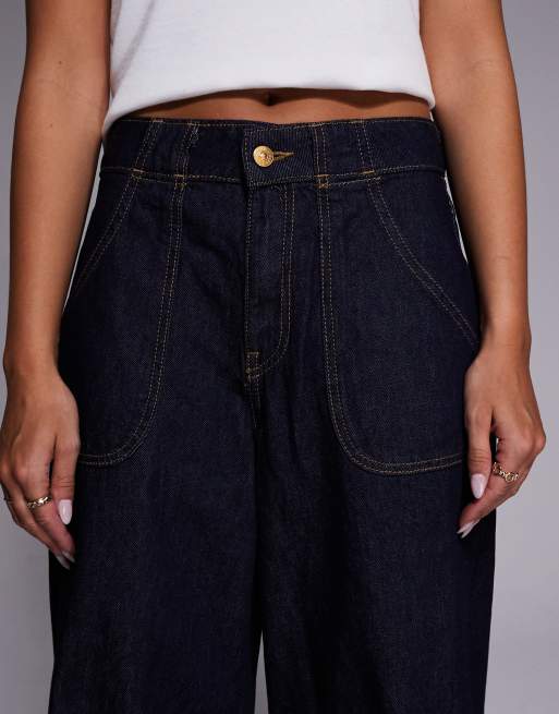 River Island baggy wide leg jean in dark denim, 5 of 5