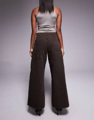 River Island Baggy Wide Leg Jeans In Gray