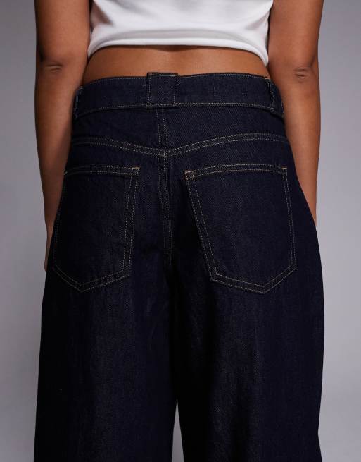 River Island baggy wide leg jeans in dark denim, 4 of 5