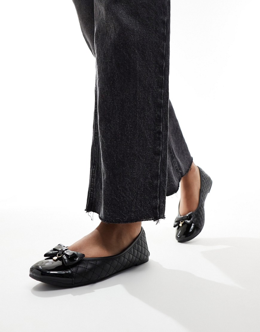 ballerina flats with bow detail in black