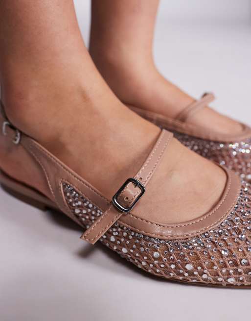 River Island – Ballerinas aus Netzstoff in Hellbeige, 2 von 4