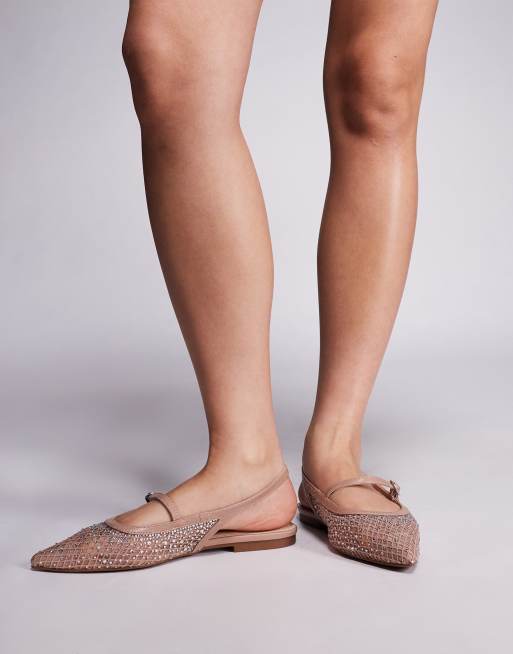 River Island – Ballerinas aus Netzstoff in Hellbeige, 4 von 4