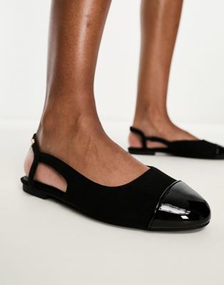 River Island sling back ballerina shoe in black - ASOS Price Checker