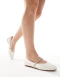 [River Island] River Island ballet flats with diamante trim in white 38 WHITE