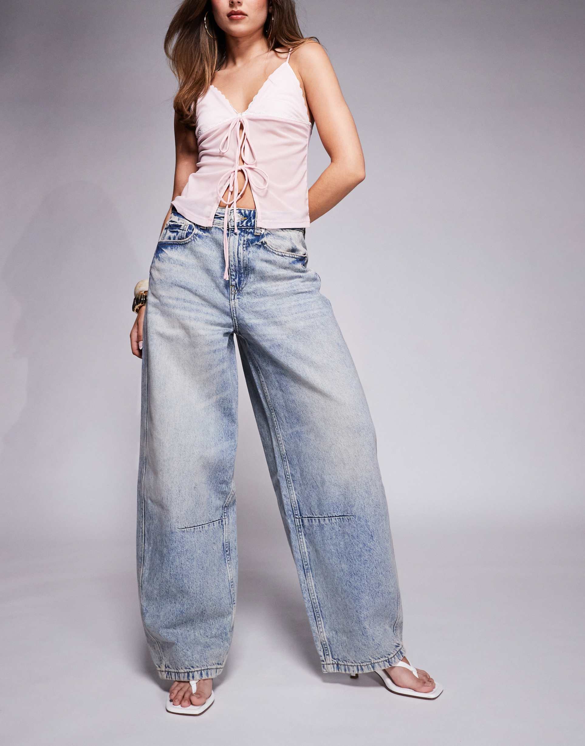 river island balloon jeans in light wash