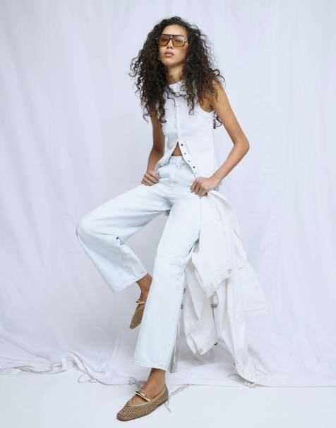 River Island Balloon leg jeans in denim - light - view 1