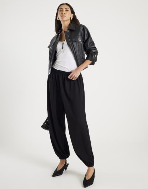 River Island Balloon leg trousers in black