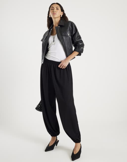 River Island Balloon leg trousers in black