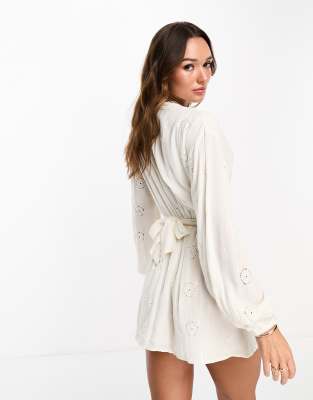 River island store cream playsuit