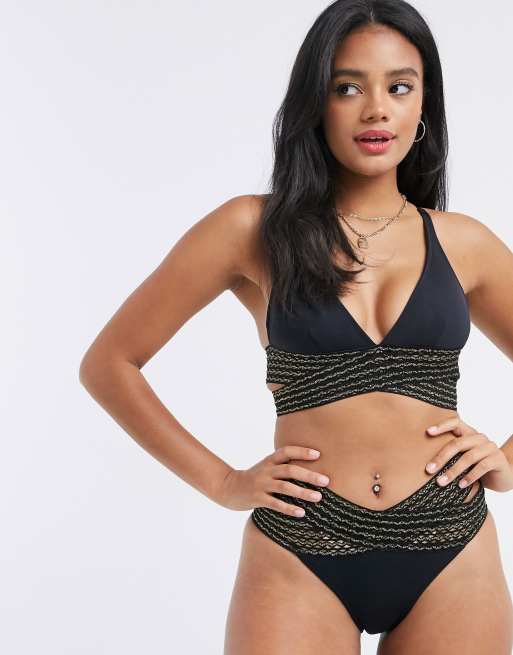 River Island bandage bikini set in black