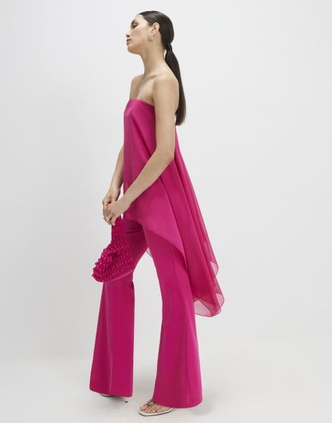River Island Bandeau jumpsuit in pink - view 1