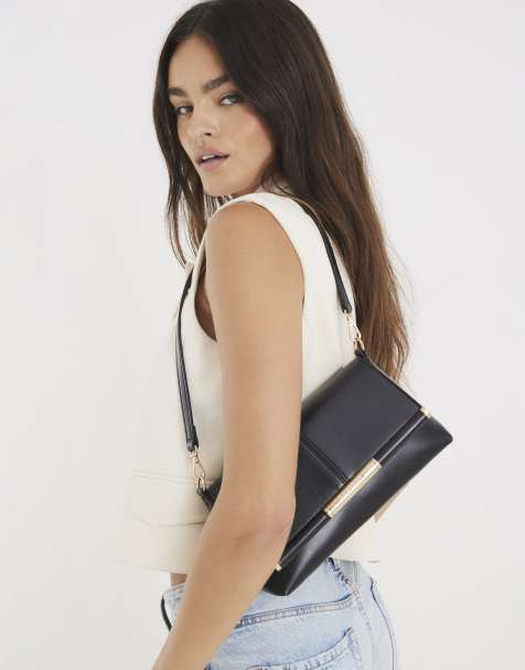 River Island Bar front clutch bag in black - view 1