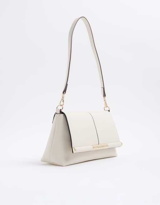 River Island Bar front clutch bag in cream, 2 of 4