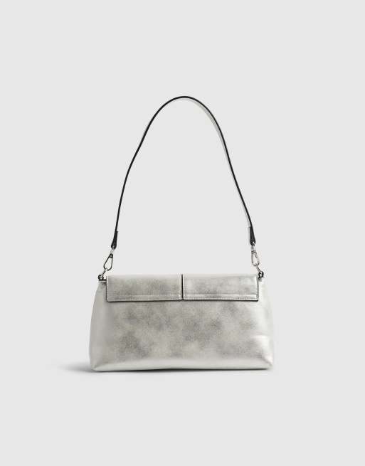 River Island Bar front clutch bag in silver, 4 of 4