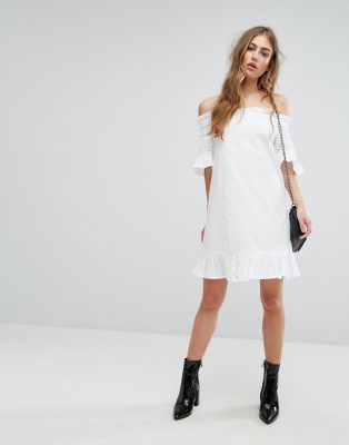 river island white bardot dress