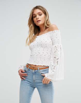 bardot flare sleeve top