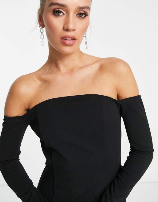 Chambéry Bardot Mini Dress in Black