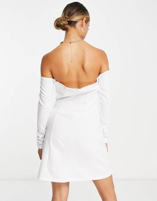 River island store white bardot dress