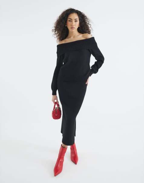River Island - Bardot-trui in zwart - view 1