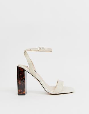 river island white heeled sandals