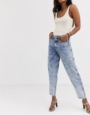 River Island barrel leg jeans in acid 