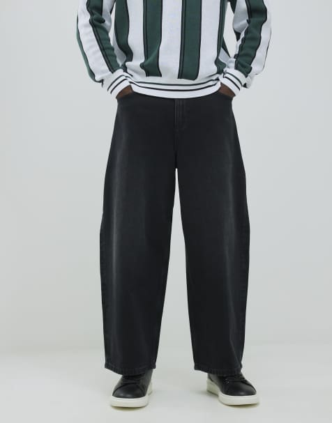 River Island Barrel leg jeans in black - view 1