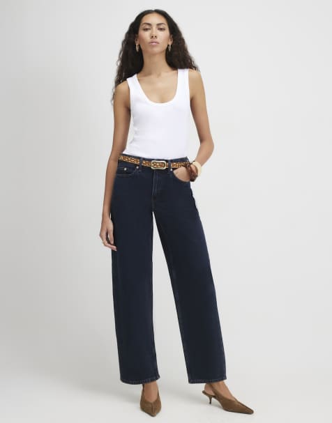 River Island Barrel leg jeans in denim - dark - view 1
