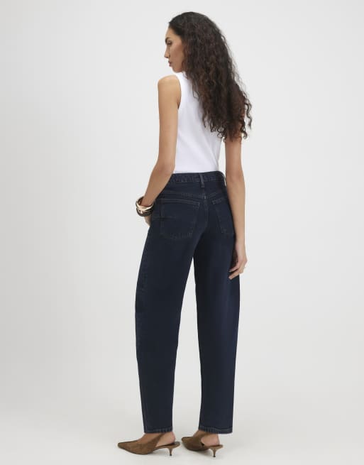 River Island Barrel leg jeans in denim - dark, 4 of 4