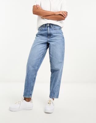 River Island - Barrel Leg Jeans in Mittelblau