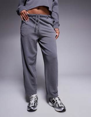 River Island Barrel Leg Sweatpants In Gray