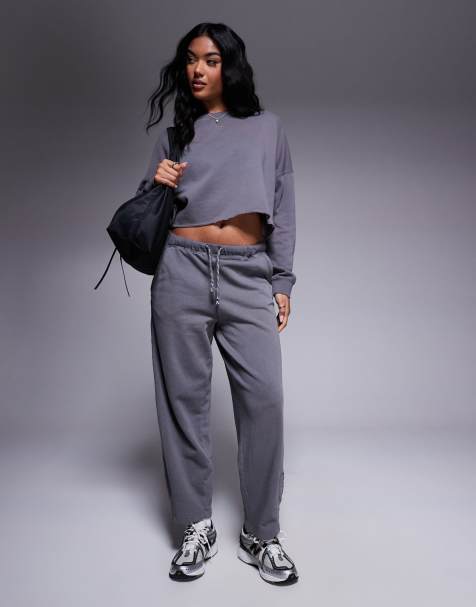 River Island barrel leg sweatpants in dark gray - part of a set - view 1