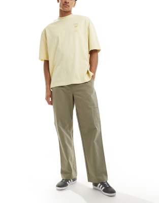 River Island Barrel Worker Pants In Green
