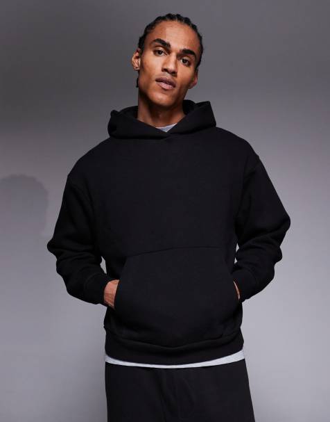 River Island – Basic-Kapuzenpullover in Schwarz - view 1