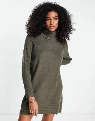 khaki sweater dress