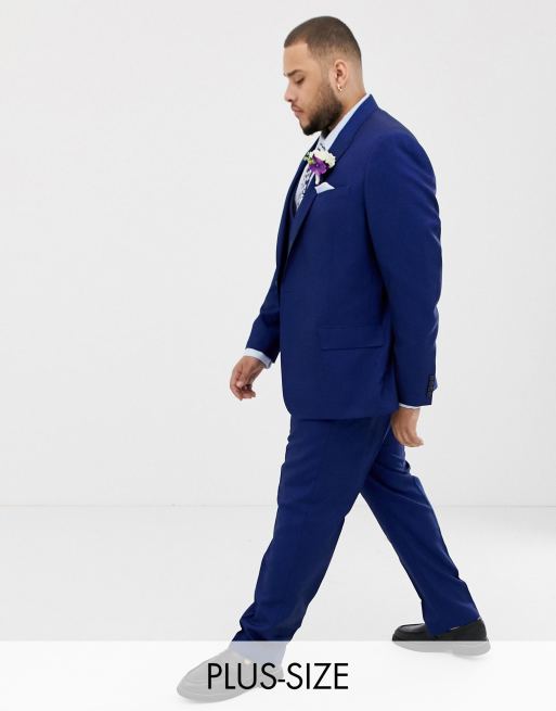 River Island - Big & Tall - Kostuum in helderblauw, 3 van 4