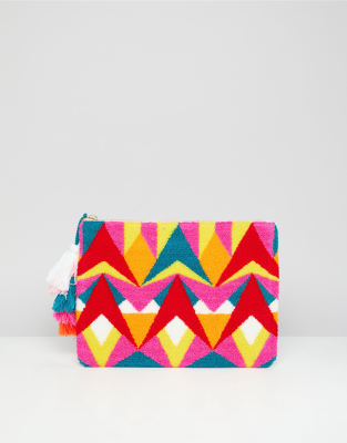 pink clutch bag river island