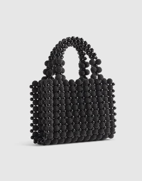 River Island Beaded clutch bag in black - view 1