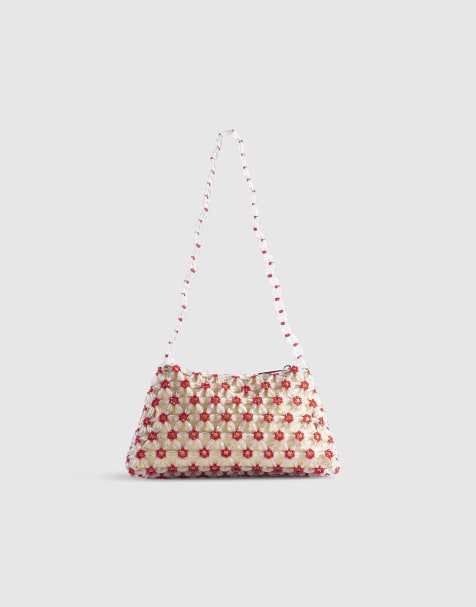 River Island Beaded daisy bag in yellow - view 1