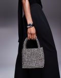 [River Island] River Island beaded grab bag in silver One Size SILVER