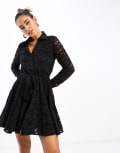 [River Island] River Island beaded shirt dress in black 8 BLACK