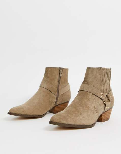 river island beige round toe chelsea boots